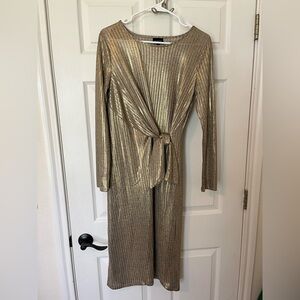 Gold Cocktail Wrap Dress